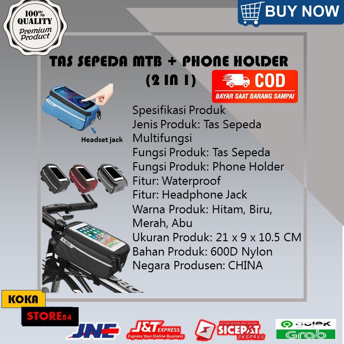 Jual Tas Sepeda Mtb Tempat Hp Depan Aksesoris Sepeda Gunung Touchscreen Anti Air Waterproof Bag | Shopee Indonesia
