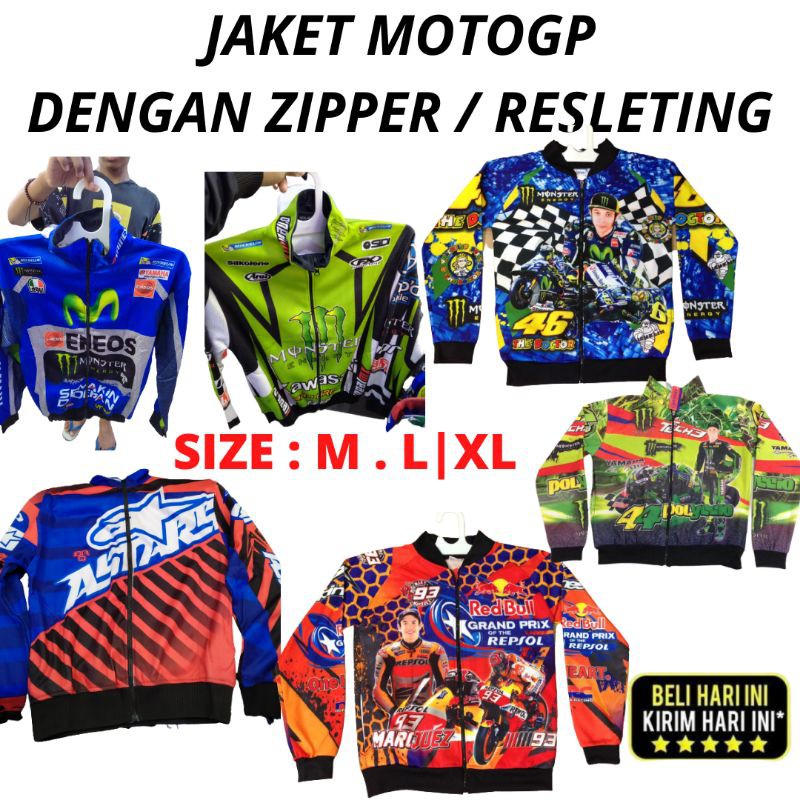 Jual Jaket Motogp - Baju Balap Moto Gp - Jersey Zipper Motor Gp | Shopee Indonesia