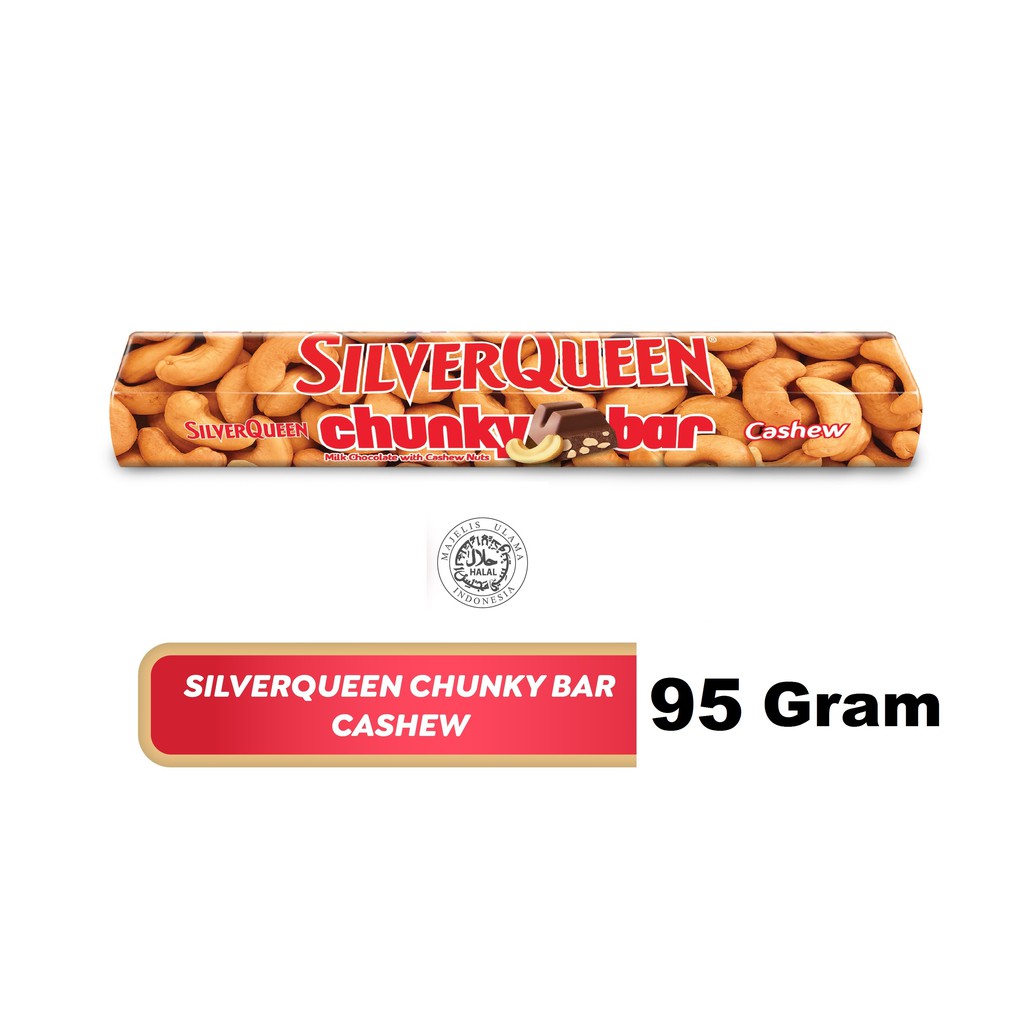 Jual Silverqueen Chunky Cashew 95 Gr - Coklat Silver Queen Chunky Bar 95 Gr | Shopee Indonesia