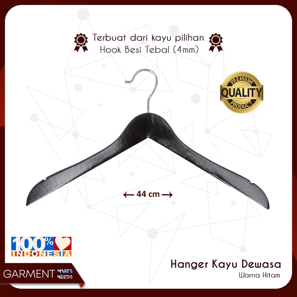 Jual Hanger Kayu Hitam Dewasa Indonesia