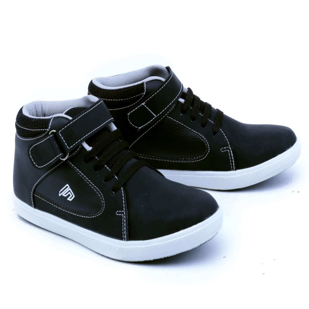GARSEL sepatu Sekolah ANAK Laki SD usia 6 7 8 tahun Hitam GDA 9508