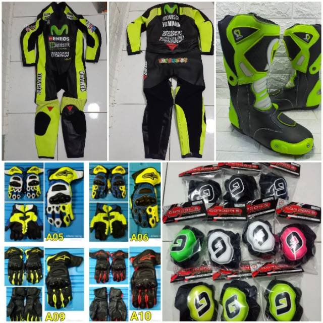 Jual Wearpack + Sarung Tangan Alpin + Sepatu Road Race + Sliding Pad. Perlengkapan Untuk Balap Aspal | Shopee Indonesia