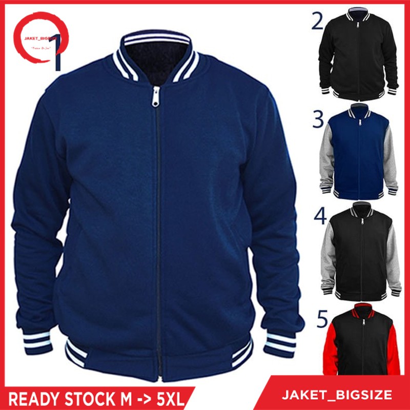 Jaket Varsity Baseball Bomber Navy Size S M L XL XXL 3XL
