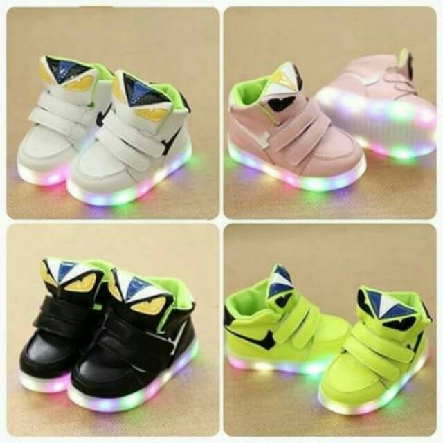 Sepatu LED FENDI anak / Sepatu Anak Import / Sepatu Lampu Anak Shopee