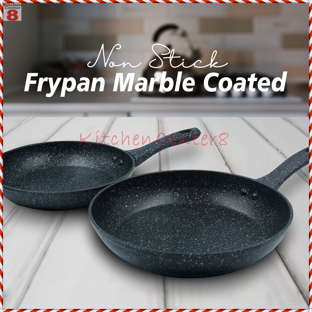 Jual Wajan Teflon Anti Lengket Fry Pan Marble Coated Bahan Marmer Penggorengan Frying Pan Steincookware Black Bolde Non Stick Coating Serbaguna Wok Pan Anti Gores | Shopee Indonesia
