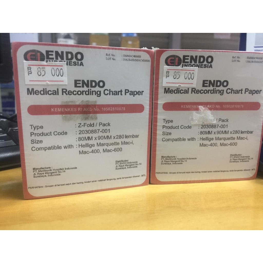 Jual Kertas EKG/ Medical Recording Chart Paper END0 88MM X 90MM