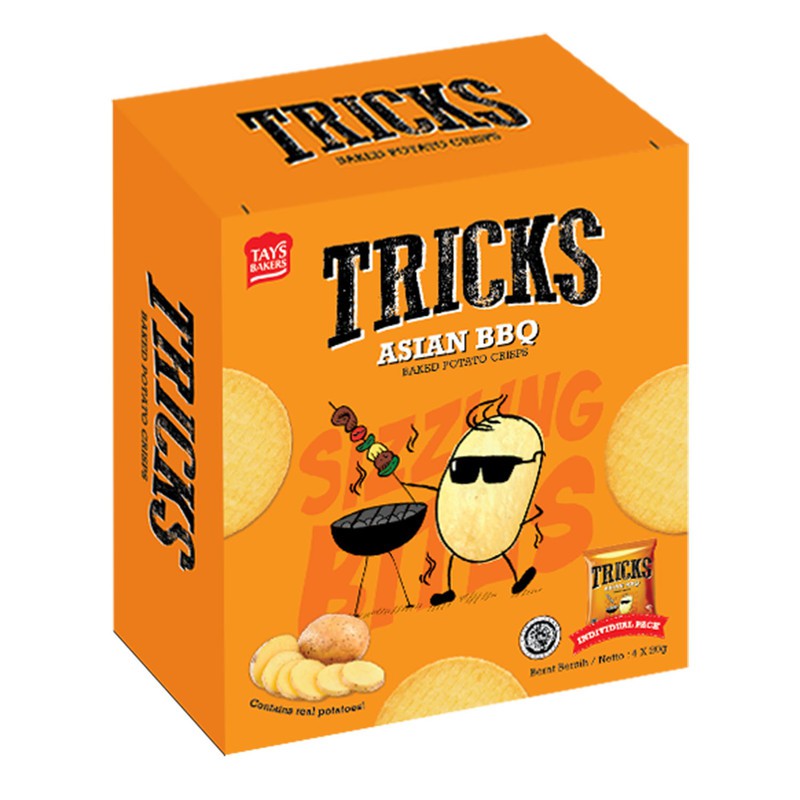 Tricks Crisps 4x20g Asian BBQ Potato Baked Crisps Shopee Indonesia