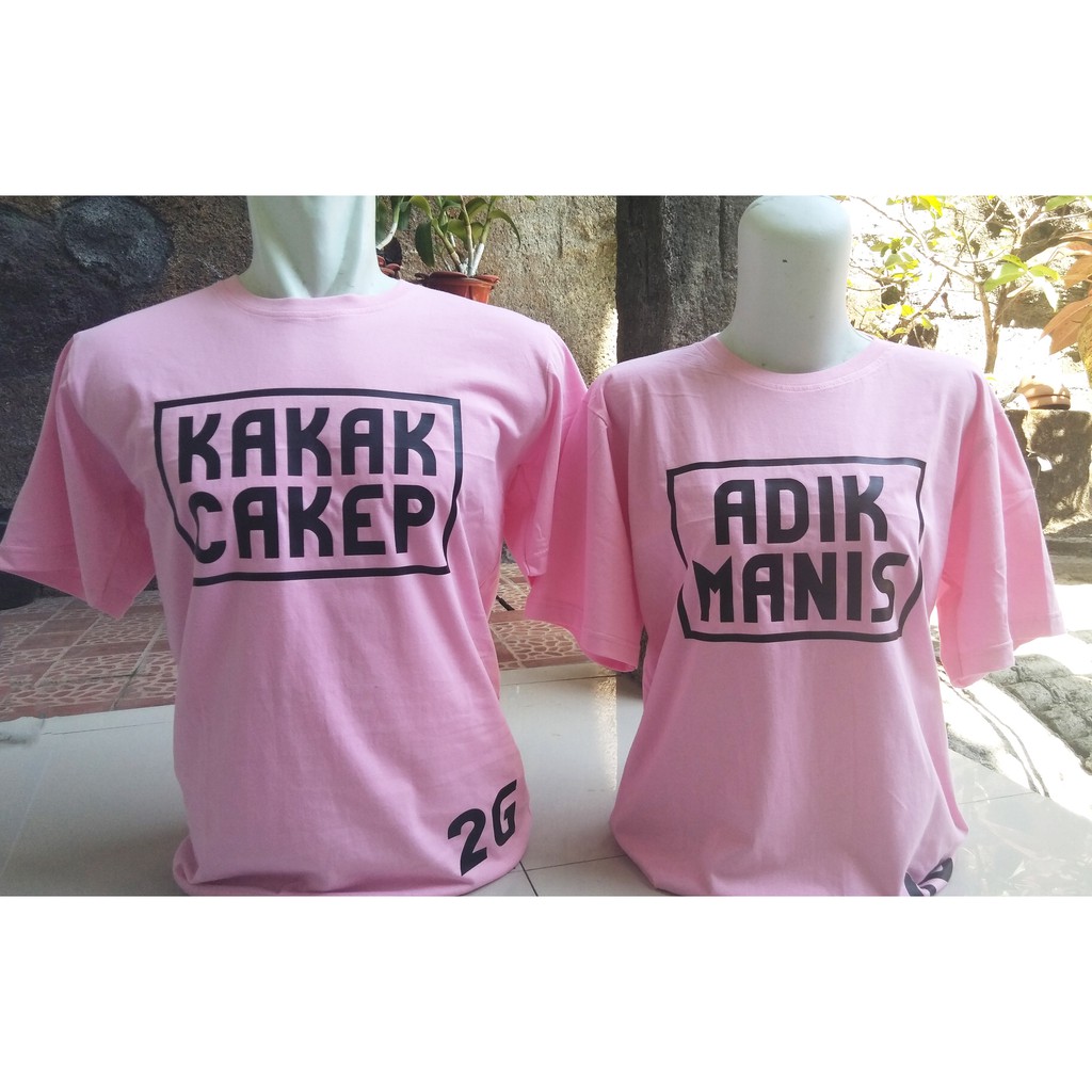 Kaos Couple Kakak Cakep Adik Manis | Tambah Nama Gratis | Shopee Indonesia
