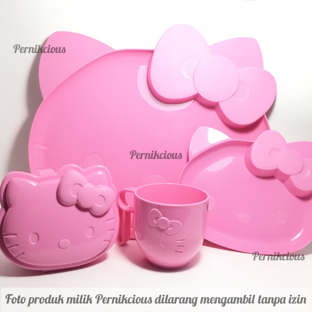 Pernikcious Set Makan Hello Kitty Mug Piring Kotak Bekal