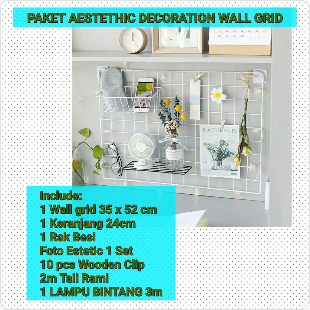 Jual PAKET AESTHETIC WALLGRID LENGKAP ROOM DECOR CUSTOM FOTO POLAROID