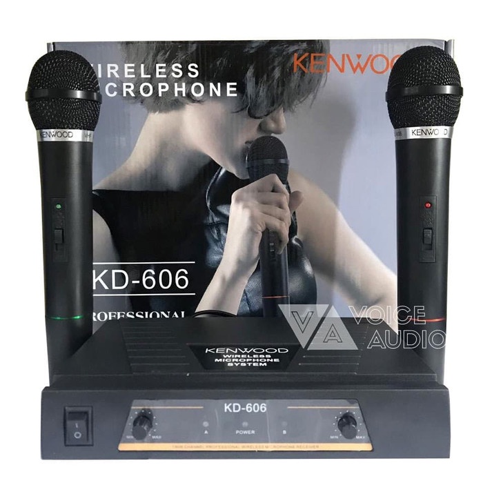 Jual Kenwood Mic Wireless Double KD-606 Microphone Karaoke Tanpa Kabel