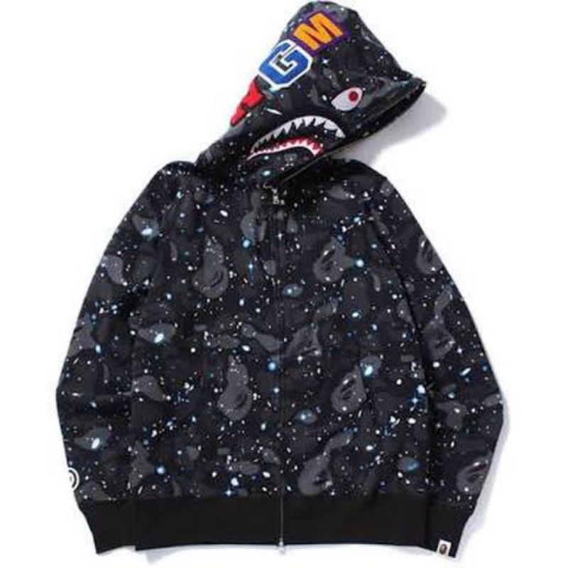 Jual Hoodie Bape Mirror 11 Pk God Bape x PSG Blue Hoodie/ Shark Galaxy