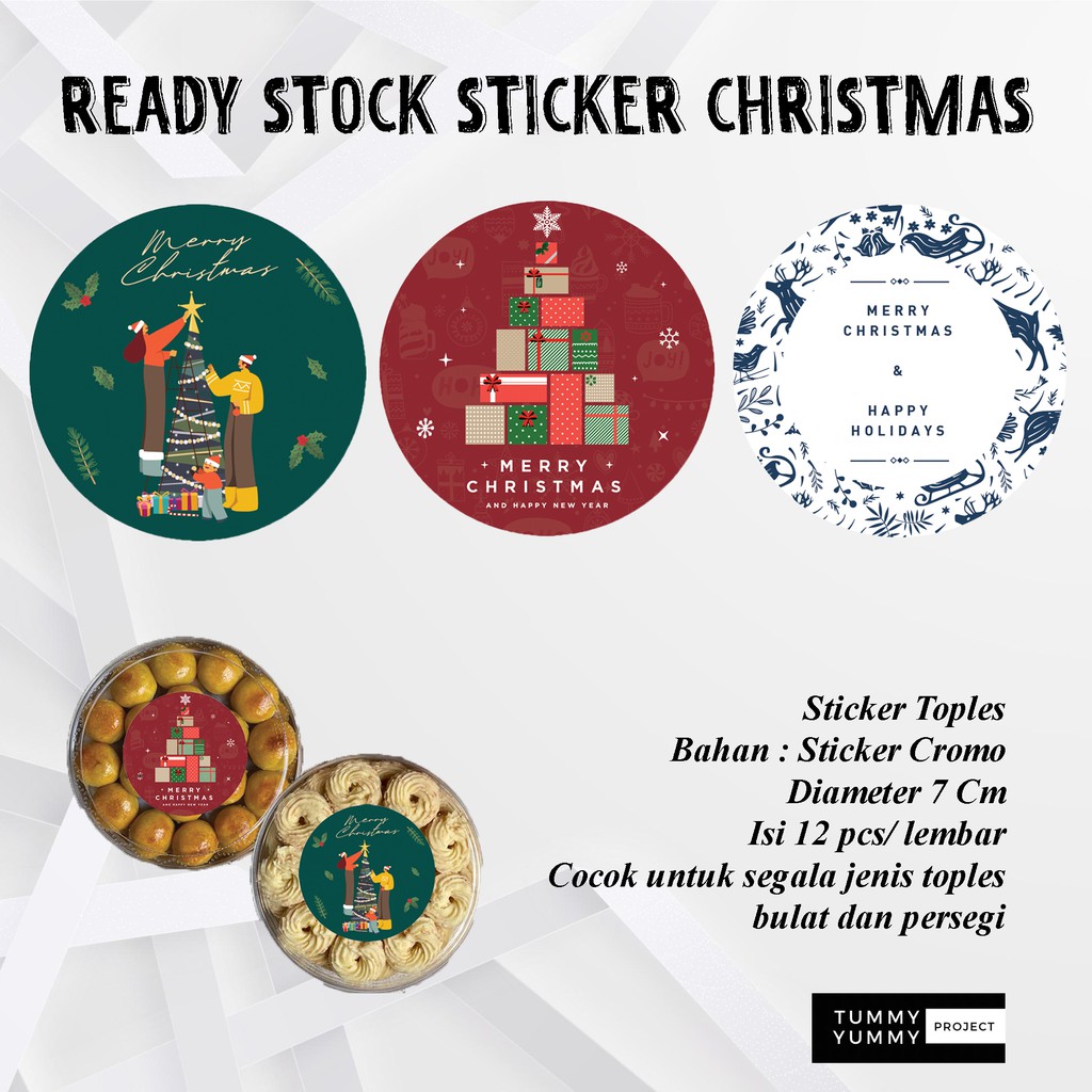 Jual STIKER NATAL /NATAL / STIKER TOPLES NATAL (12 PCS) Shopee Indonesia