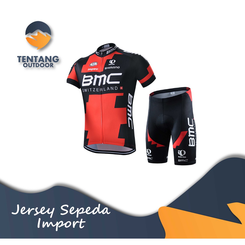 Jual Kaos Baju Jersey Sepeda Bmc Import Setelan Satu Set Celana Padding Roadbike Xc Balap | Shopee Indonesia