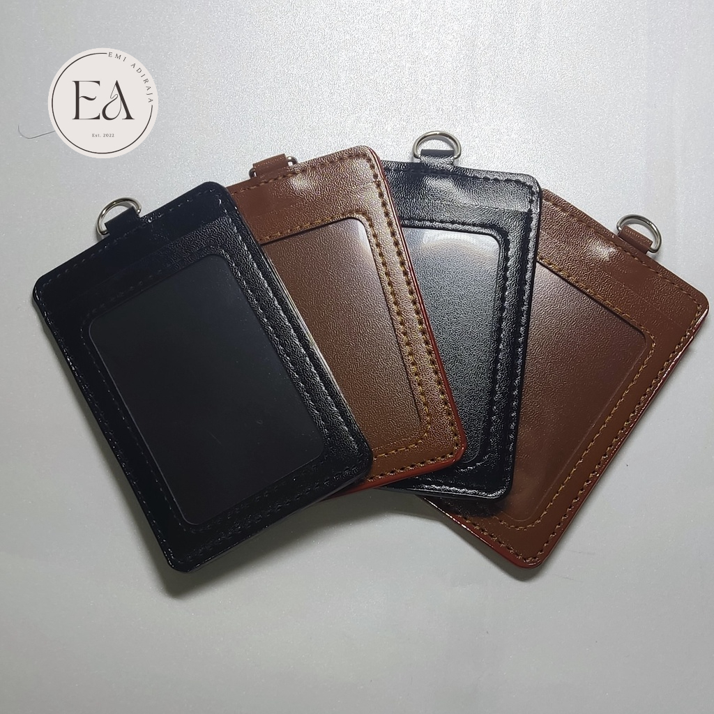 Jual Frame / Casing ID Card / Name Tag holder Kulit Sintetis 2 Sisi