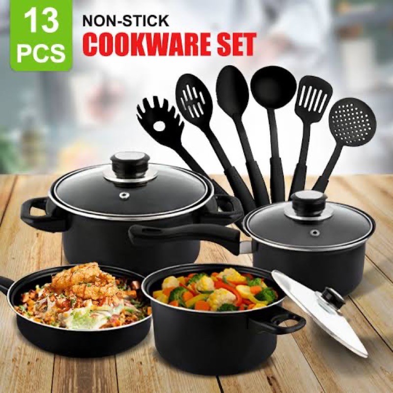 Paket Peralatan Masak Dapur Cookware Set isi 13pcs