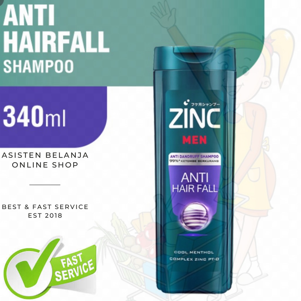 Jual Shampoo ZINC Anti Hair fall Men 340ml Shampo Rambut Rontok Sampo Pria Hairfall Shopee