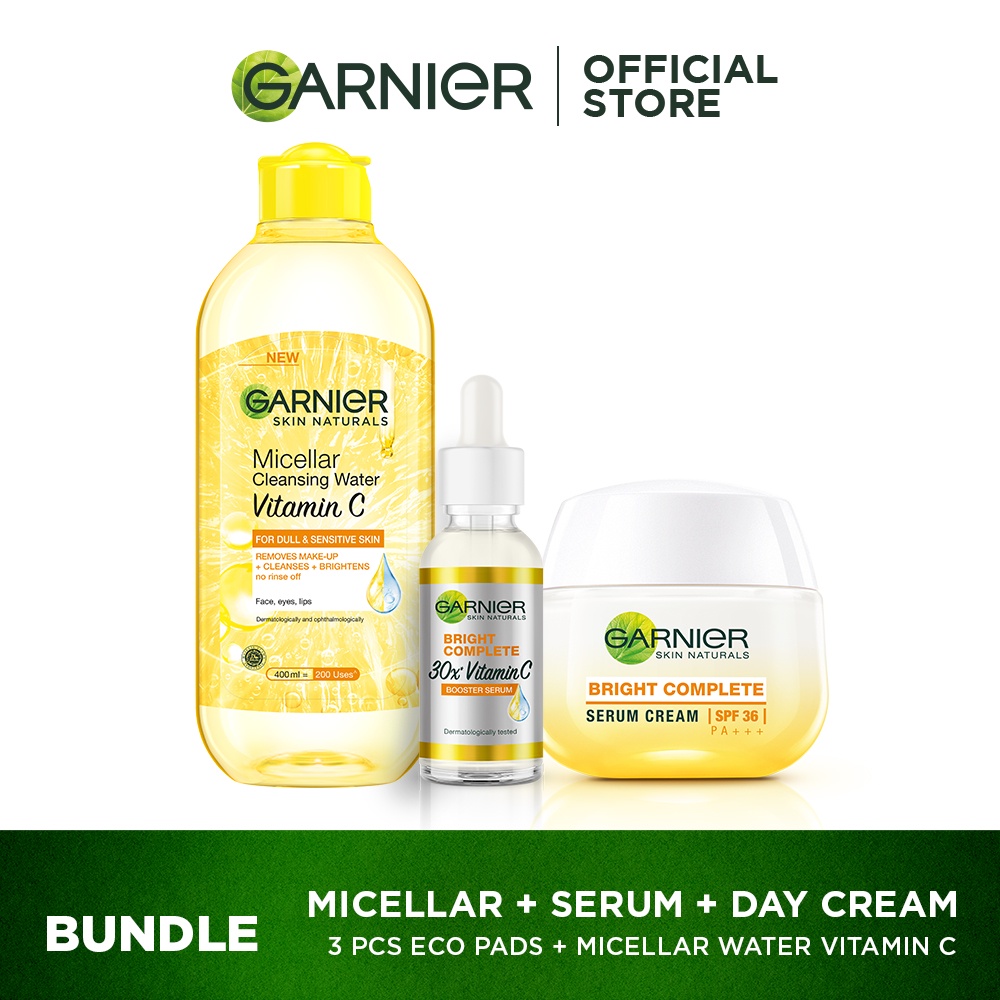 Jual Garnier BEST SELLER Vitamin C Day Set (Micellar Water 400 ml