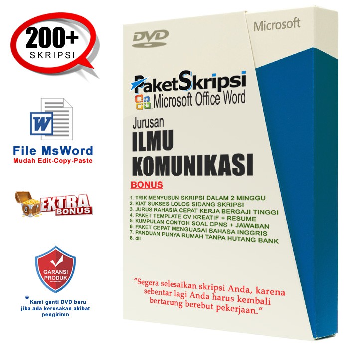 Jual Kumpulan Skripsi Ilmu Komunikasi Sudah Dalam Bentuk File Microsoft Word (Gampang Di-Copy Paste) Indonesia|Shopee Indonesia