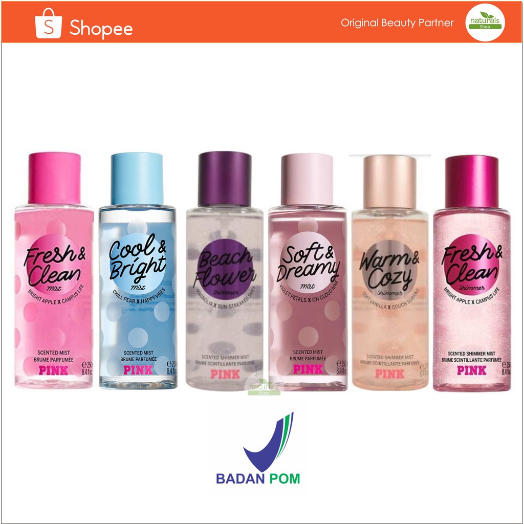 VS Victoria Secret BODY MIST PINK Warm Cozy/Soft Dreamy/Fresh & Clean/All A Dream Body Mist 250