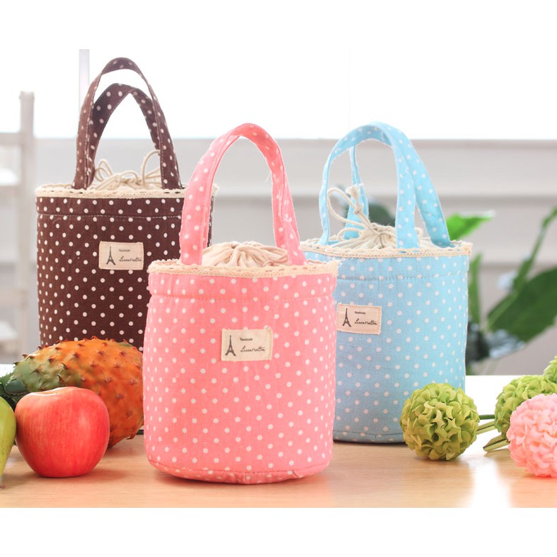Thermal lunch bag tas bekal makan siang sling tahan panas dingin bulat Shopee Indonesia