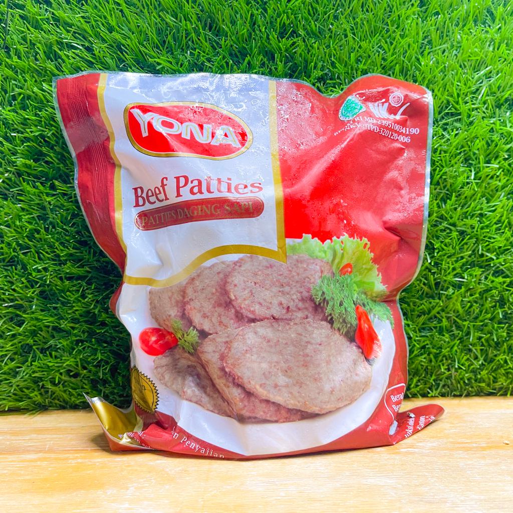 Jual Yona Beef Patties isi 10 pcs 500 Gram / Patty Daging Sapi / Halal
