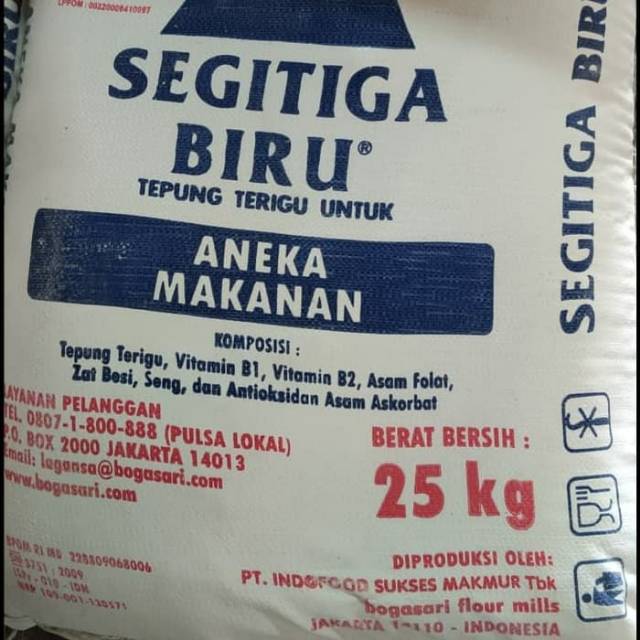Tepung Terigu Bogasari Segitiga Biru Karung 25kg Shopee Indonesia