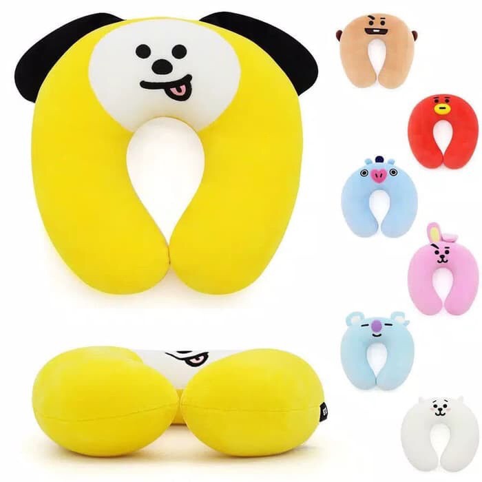 Bantal Leher Travel Karakter BTS BT21 KPOP Bordir Logo SNI