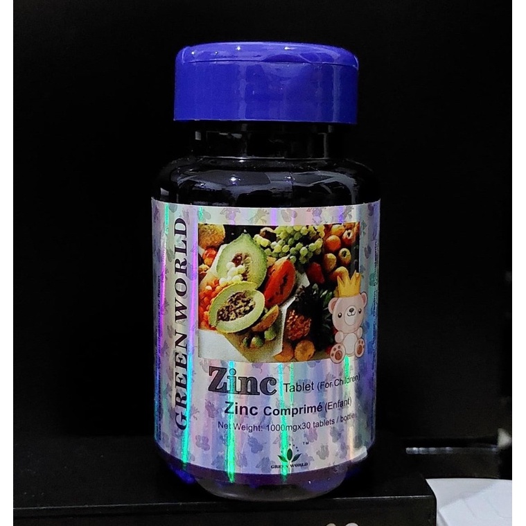Jual ZINC ANAK TABLET HISAP GREEN WORLD 100 ORIGINAL Shopee Indonesia