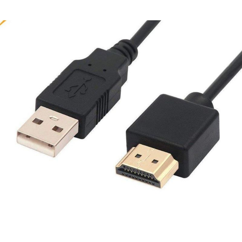 Jual Usb 2.0 Male To Hdmi Male Converter Adapter Gold- | Shopee Indonesia