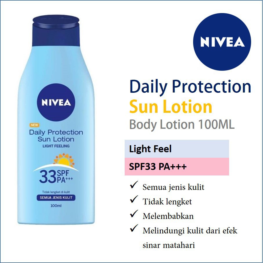 Jual Nivea Body Lotion Daily Protection Sun Spf 33 100 ml Indonesia