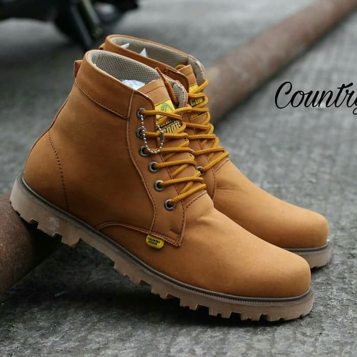Jual Grosir Zh Sepatu Boot Pria Kulit Buk Country Boots Coklat Tan Nubuck Leather Keren | Shopee Indonesia