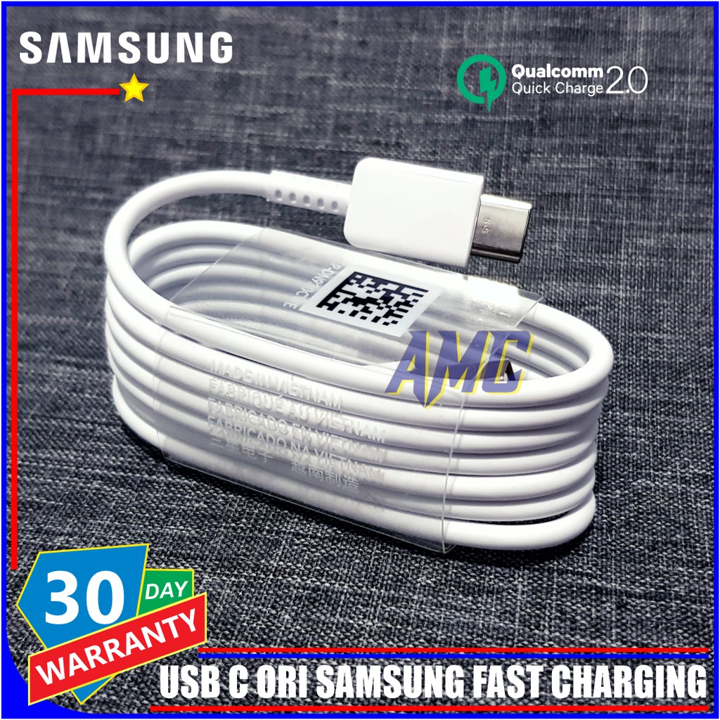 Kabel Data Samsung A20 A30 A50 ORIGINAL 100 Fast Charging USB C Shopee Indonesia