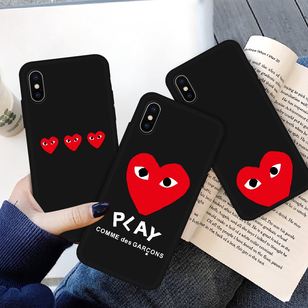 Love CDG Play Comme Des Garcons Pattern Soft TPU Case For iPhone 11 Pro