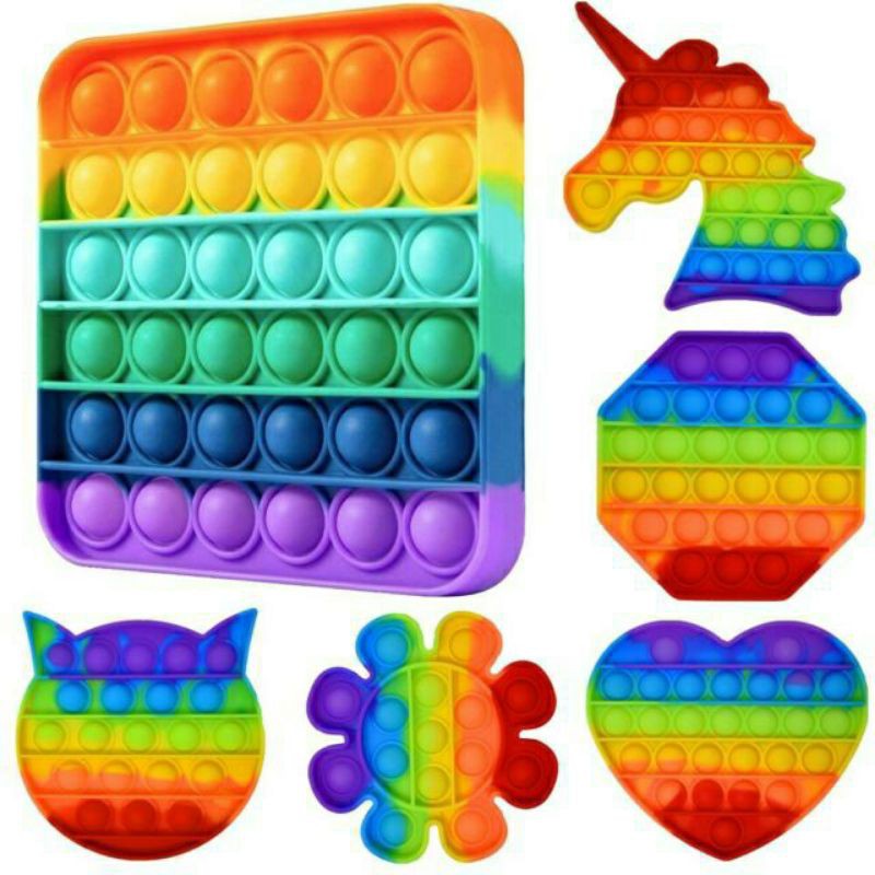 Jual [Cod] Pop It Rainbow Mainan Anak / Pop It Warna Pelangi / Mainan Anak Pop It Rainbow | Shopee Indonesia