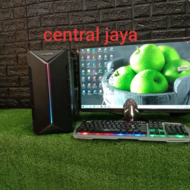 1Set Pc Gaming Apu A6 6400 + Ram 8Gb + Hdd 500Gb Monitor 19 Inch Siap