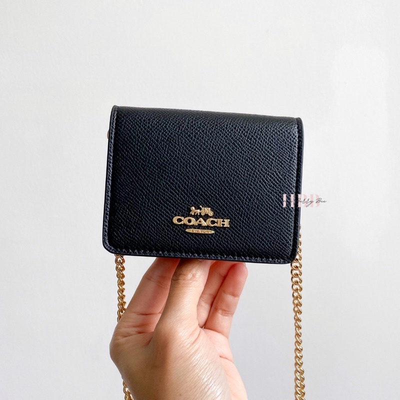 Jual Coach Mini Wallet on Chain in Black Shopee Indonesia