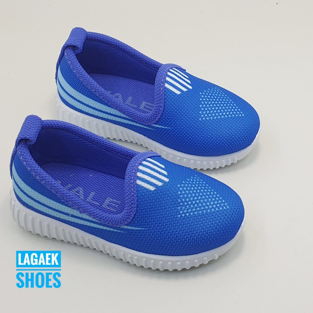 SEPATU ANAK USIA 1 2 3 4 5 6 TAHUN SLIP ON SPORT CASUAL MOTIF GARIS