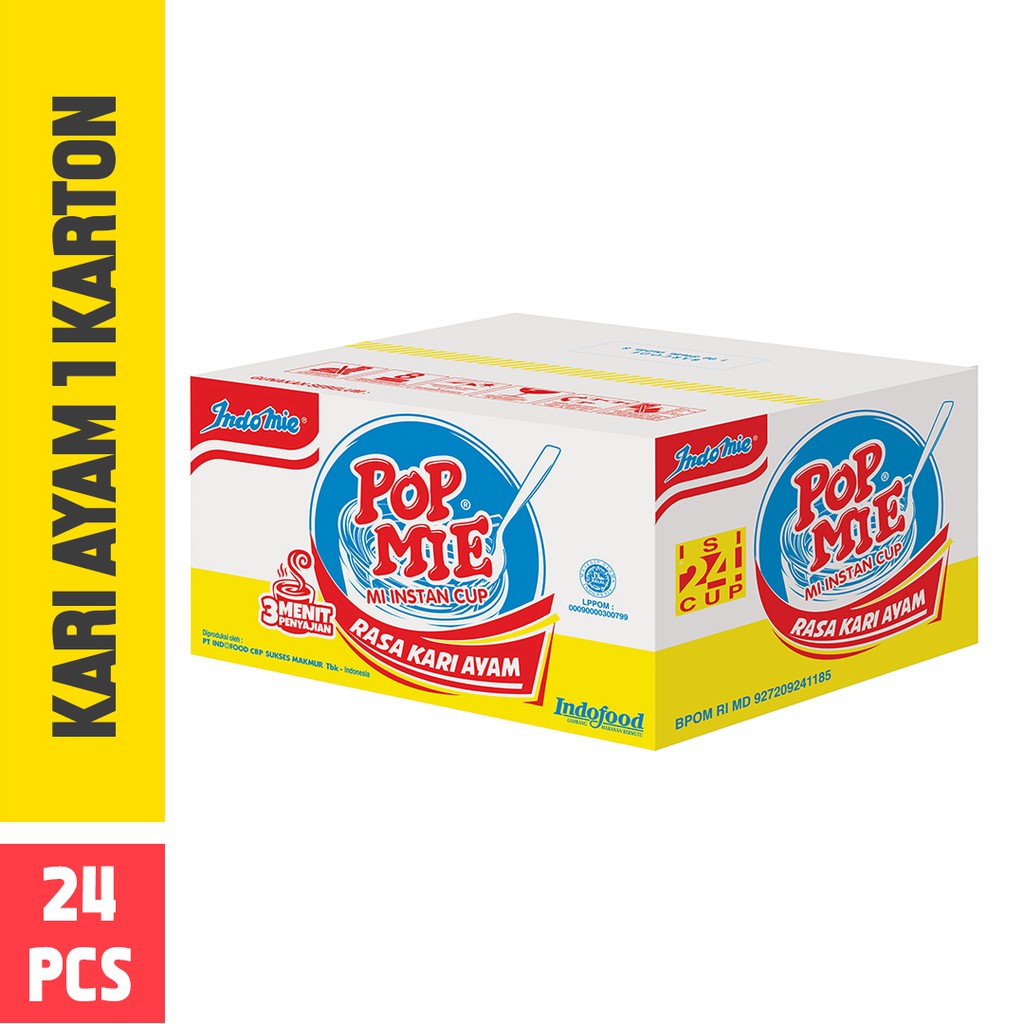 Jual Pop Mie Kuah Rasa Kari Ayam 1 Dus24pcs, 1,800gr