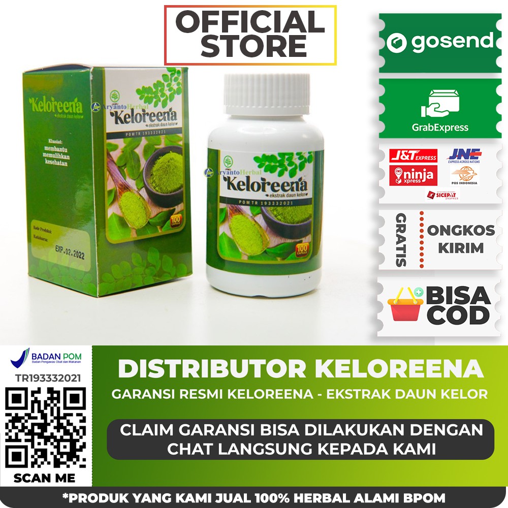 Keloreena Kapsul Ekstrak Daun Kelor ASLI 100 Isi 50 & 100 Kapsul