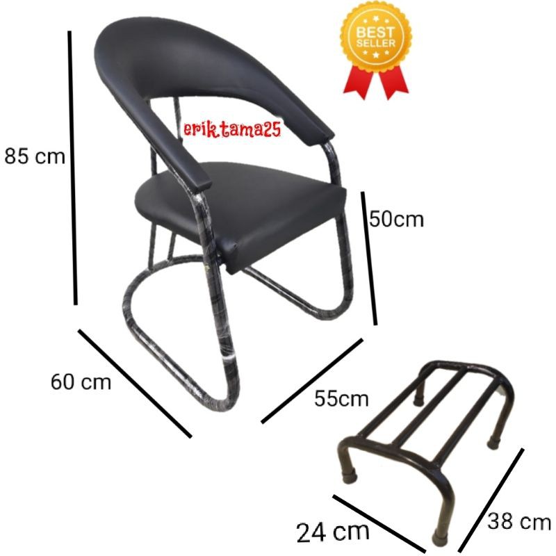 Jual Kursi salon/ kursi leter S / kursi tunggu / kursi pangkas / kursi