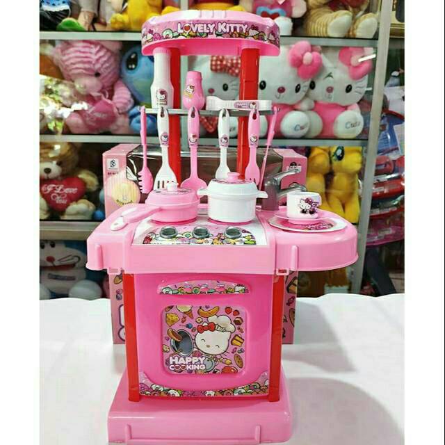 Jual Mainan Anak Kitchen Set Happy Cooking Lovely Kitty Kompor Bisa Nyala Dan Bunyi | Shopee Indonesia