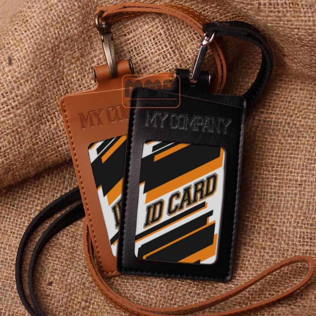 Jual LANYARD NAME TAG KULIT COSTUM ID CARD KALUNG HOLDER NAME TAG ID