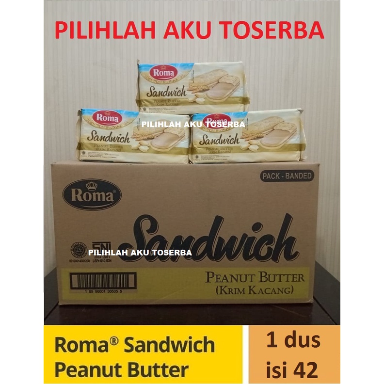 Jual Roma Sandwich Peanut 189 Gr - 1 Dus Isi 42 Pack | Shopee Indonesia