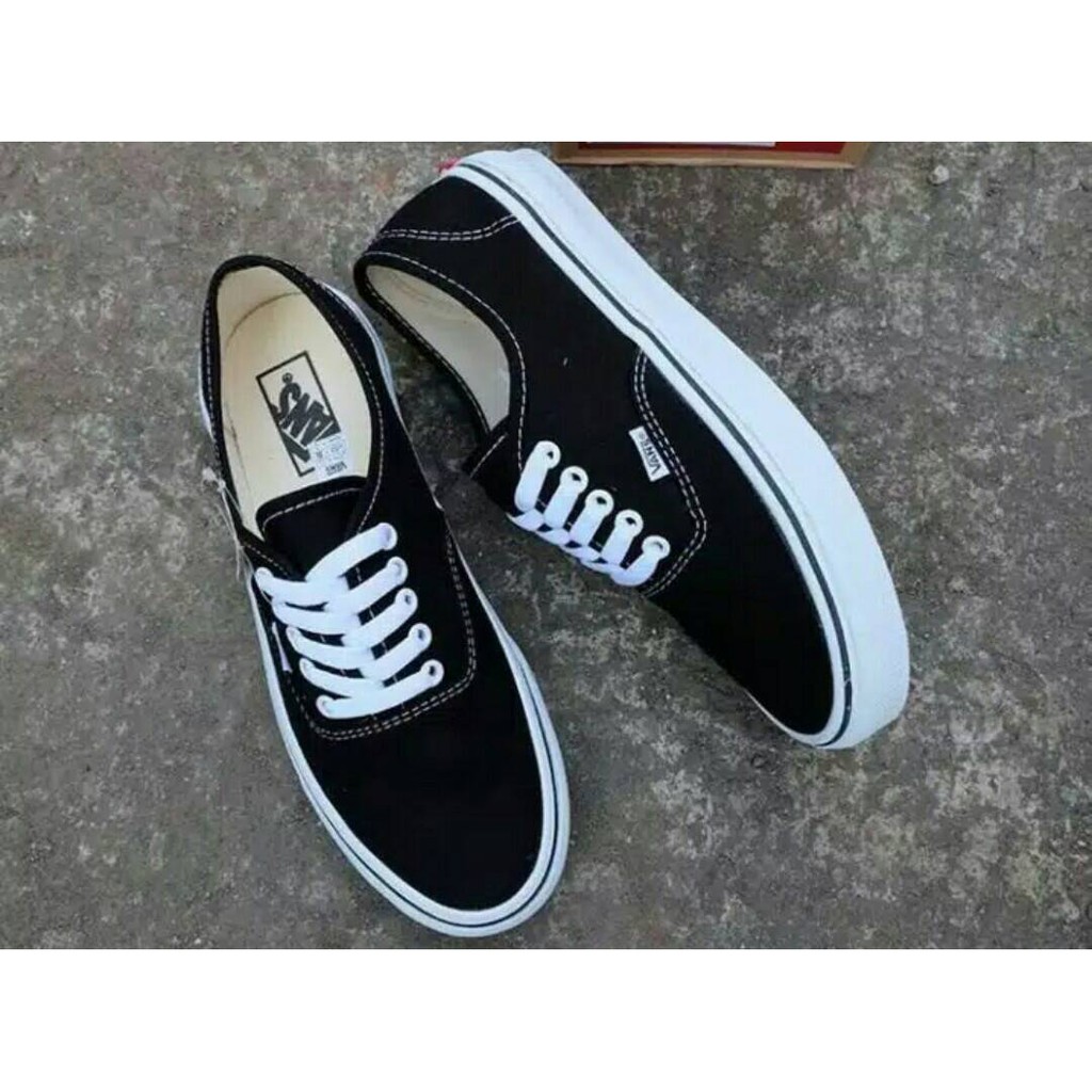 SEPATU PRIA WANITA VANS ERA AUTHENTIC BLACK WHITE MERAH NAVY FULL BLACK