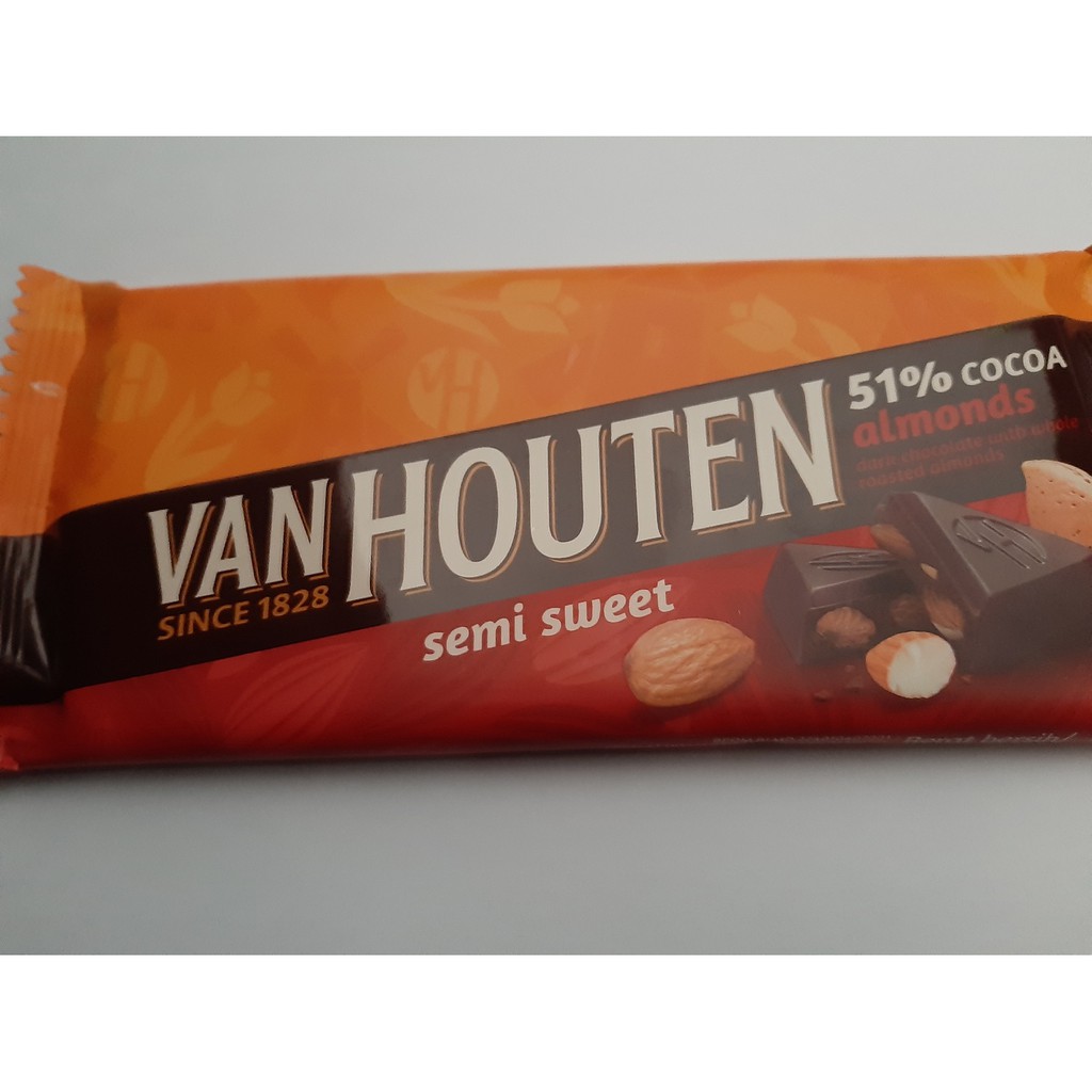 Jual Coklat Hitam Van Houten Rasa Almond 155 Gram | Shopee Indonesia