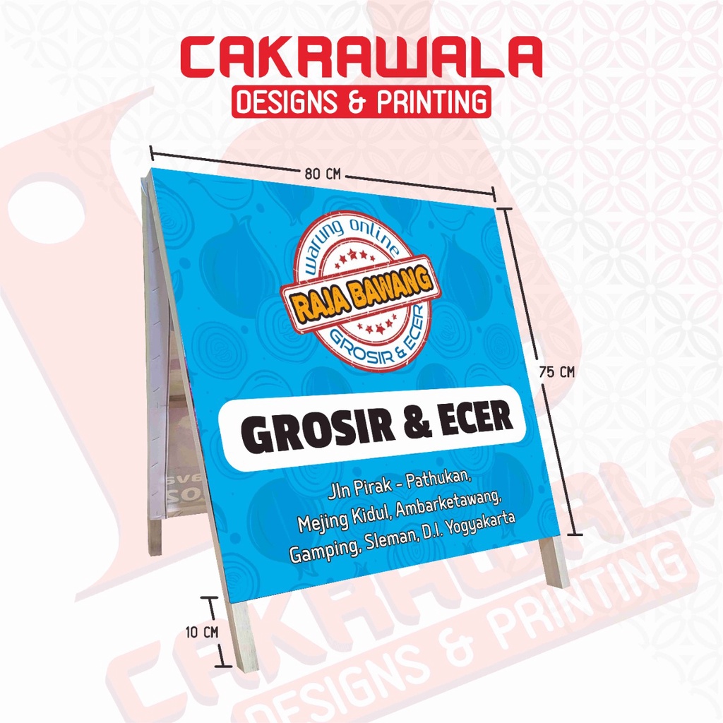 Jual STAND BANNER KAYU UKURAN 80 X 85 STANDING BANNER RANGKA KAYU