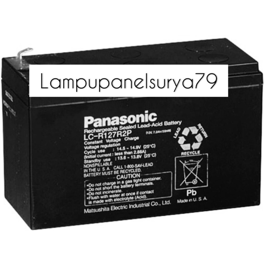 Jual Aki Accu Battery VRLA Panasonic 12 V 7.2 Ah / Aki UPS DLL ( Baterai ) Shopee Indonesia