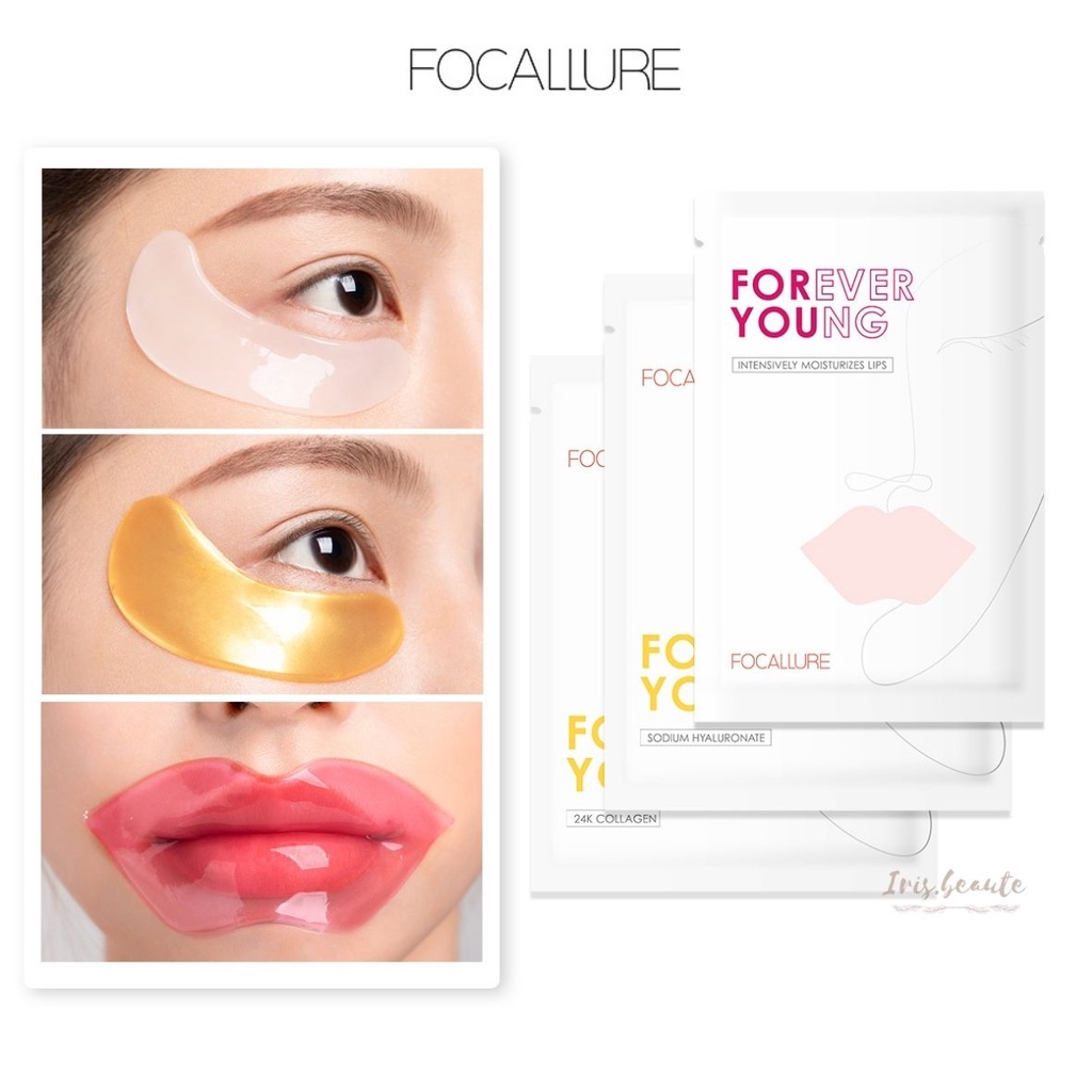Jual FOCALLURE Collagen Crystal Eye Mask & Lip Mask / 24K Gold Eye Mask