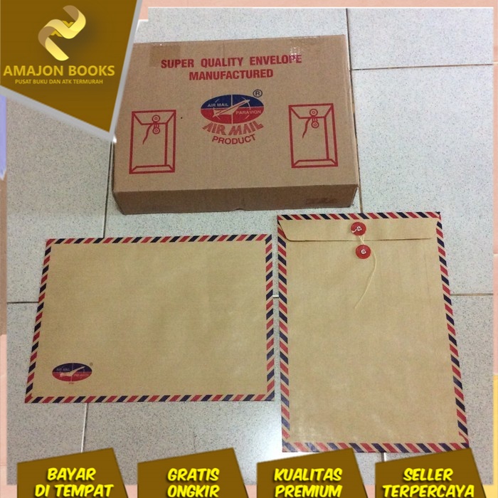 Jual Amplop Coklat Folio Air Mail 310 Tali (50 Lembar ) | Shopee Indonesia